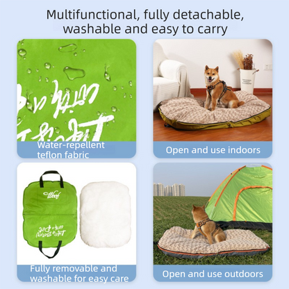Green M size Portable Foldable Pet Bed Mat
