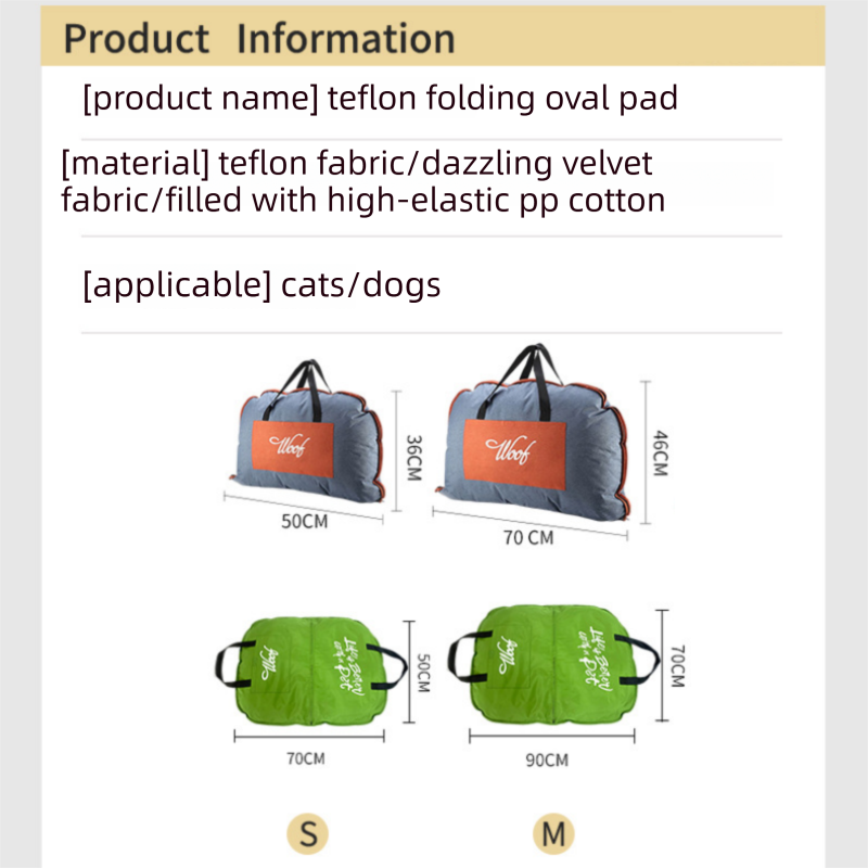 Green M size Portable Foldable Pet Bed Mat