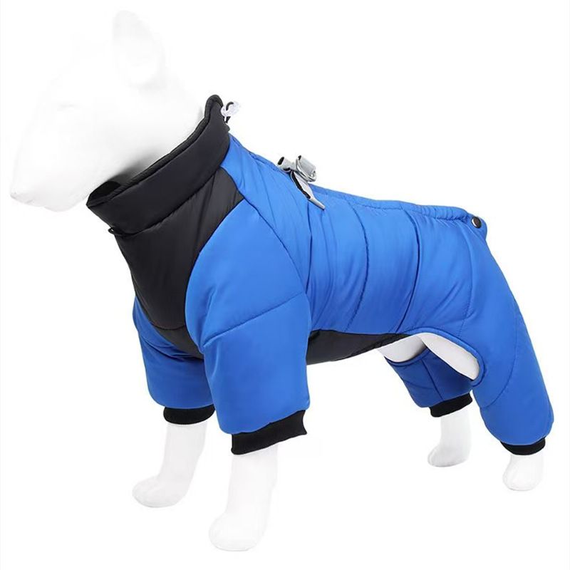 Blue L size Winter Dog Jumpsuit Coat