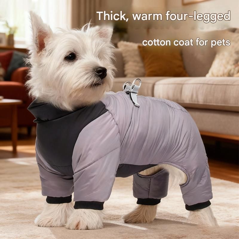 Orange L size Winter Dog Jumpsuit Coat