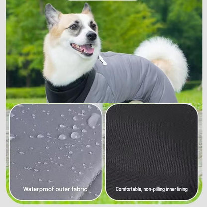 Orange L size Winter Dog Jumpsuit Coat