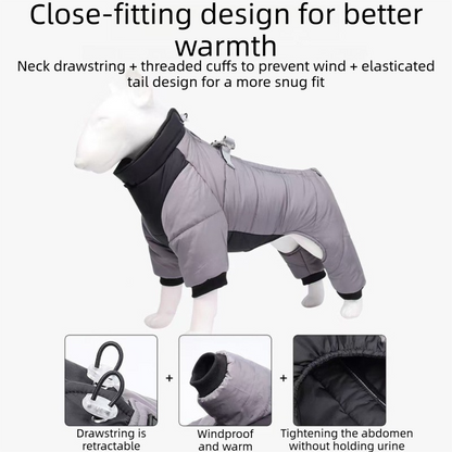Yellow S size Winter Dog Jumpsuit Coat