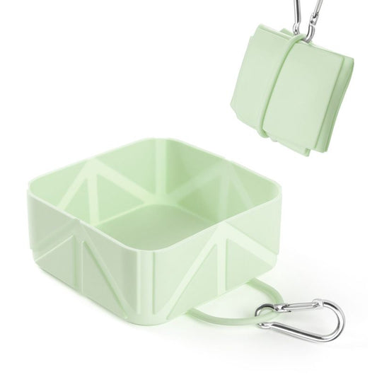 2-Pack Green Portable Silicone Pet Travel Bowl