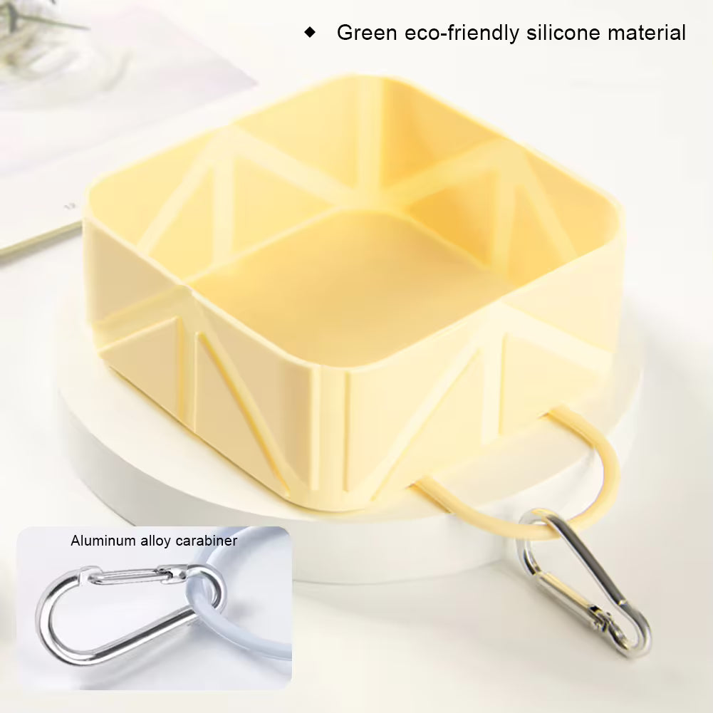 2-Pack Green Portable Silicone Pet Travel Bowl