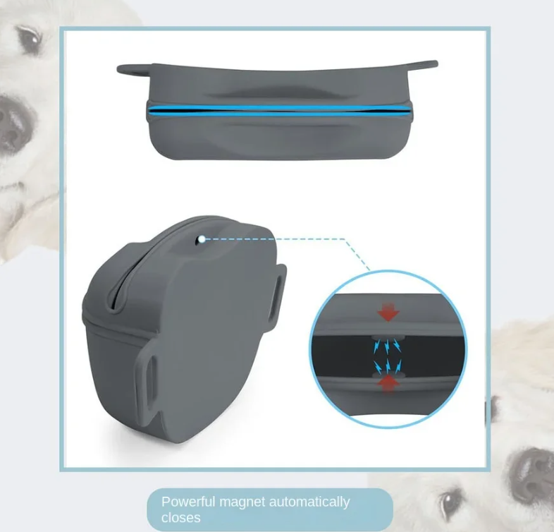 Cyan Silicone Dog Training Treat Pouch with Adjustable Waist Belt