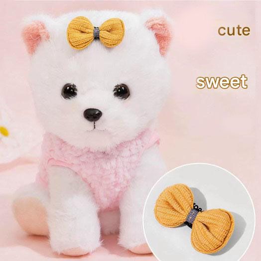 Size M Bee Fleece Hoodie Jumper for Small Dogs & Cats with 5 Hair Clips