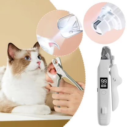 2 in 1 Pet Nail Clippers with Grinder LED Light Rechargeable Electric