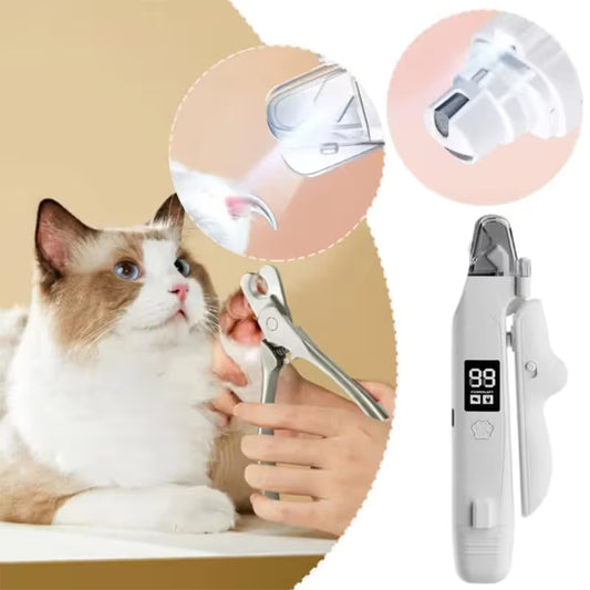 2 in 1 Pet Nail Clippers with Grinder LED Light Rechargeable Electric