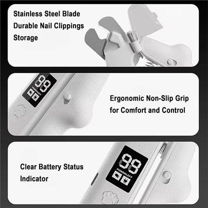 2 in 1 Pet Nail Clippers with Grinder LED Light Rechargeable Electric