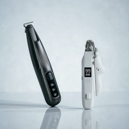 Black Paw Hair Trimmer & White Pet Nail Clipper Set | Dog & Cat