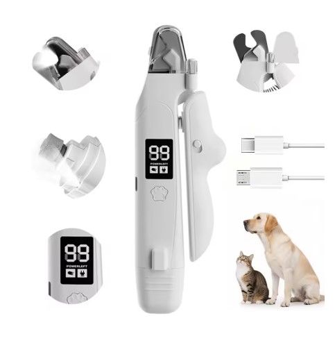 Black Paw Hair Trimmer & White Pet Nail Clipper Set | Dog & Cat
