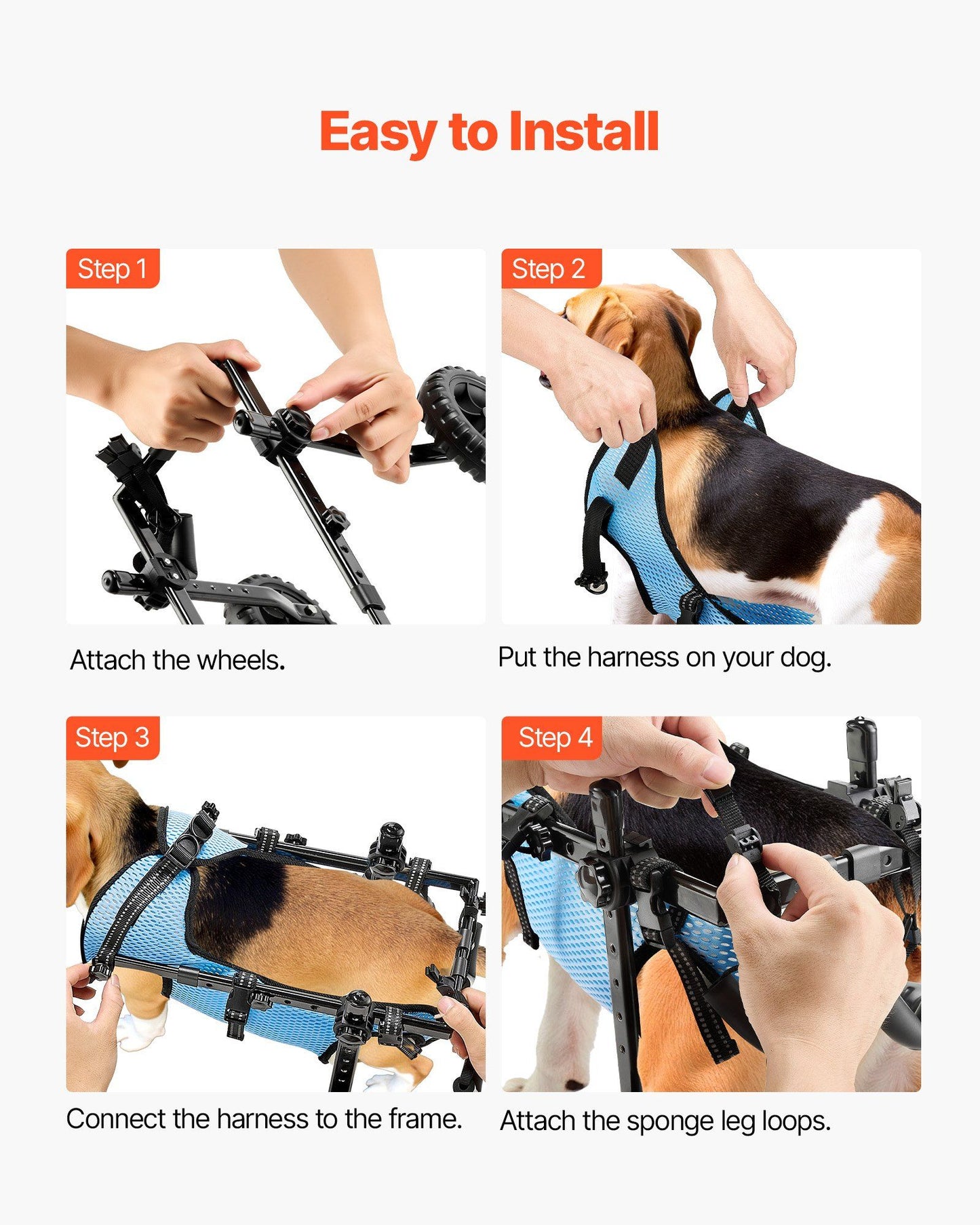 Dog Wheelchair for Back Legs 2-Wheel | Up to 10kg Rear Support