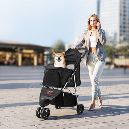 Foldable 3-Wheel Pet Stroller | 16KG Capacity