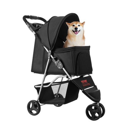 Foldable 3-Wheel Pet Stroller | 16KG Capacity