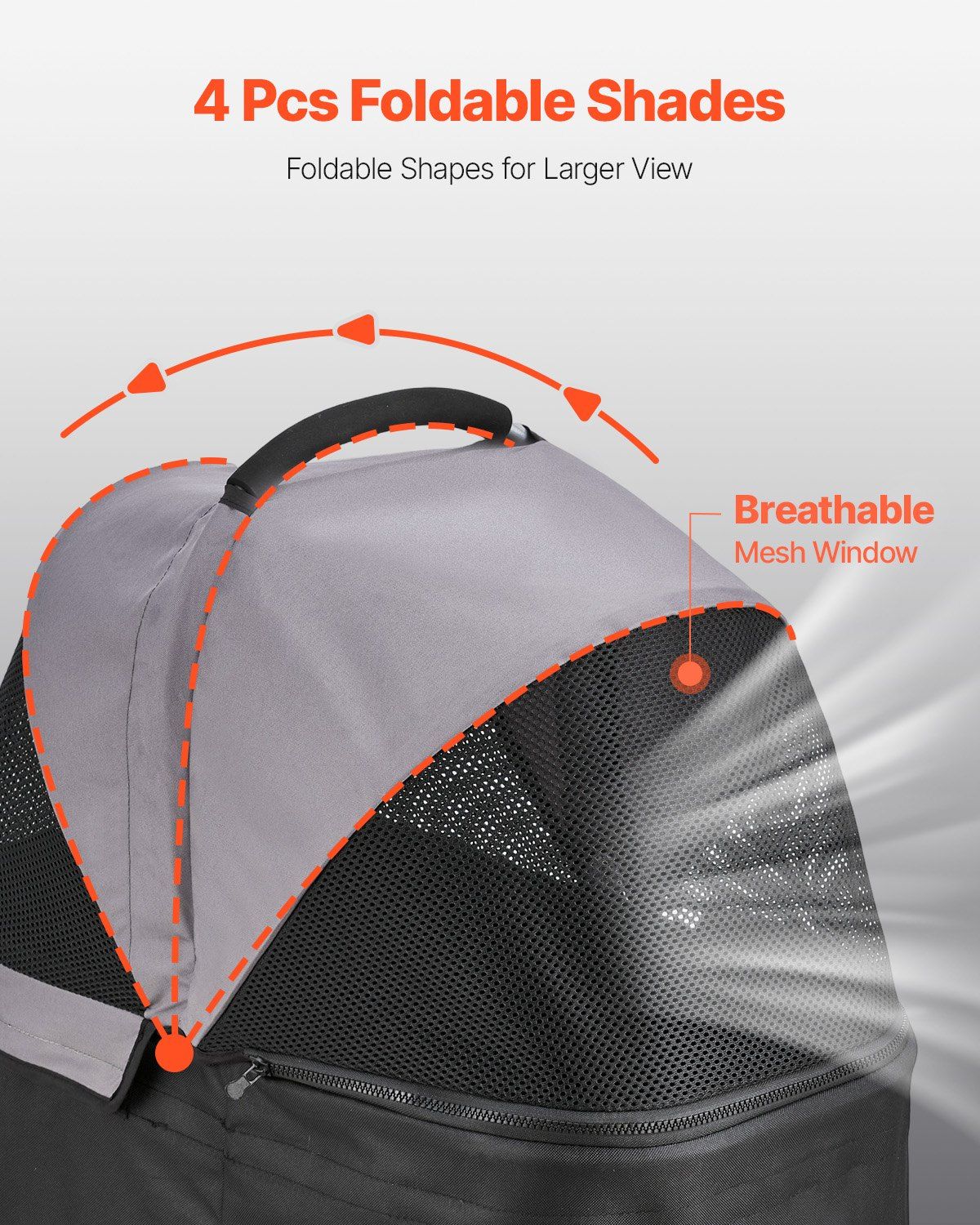 Foldable 4-Wheel Pet Stroller | 16KG Capacity | Detachable Carrier