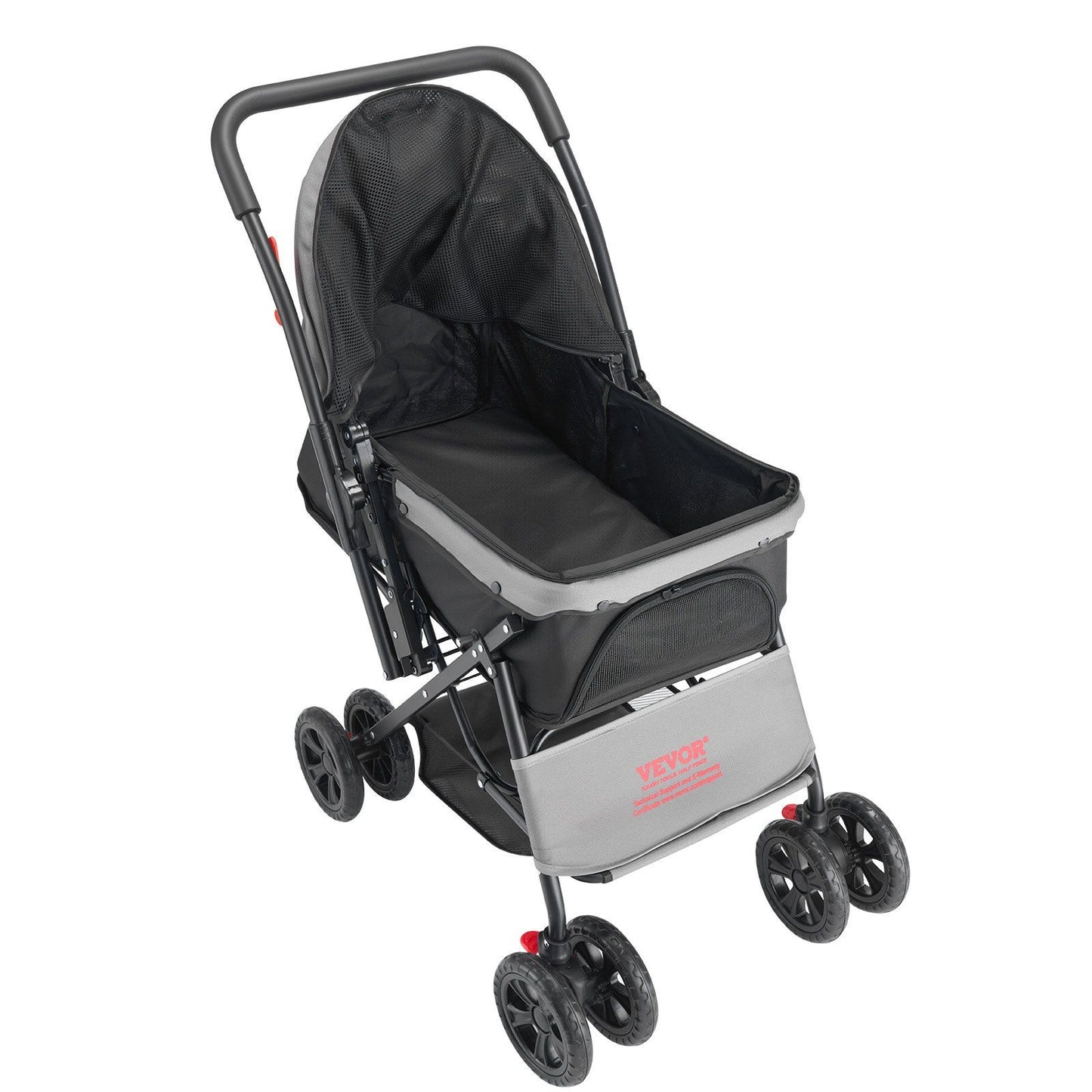 Foldable 4-Wheel Pet Stroller | 20KG Capacity | Reversible Handle