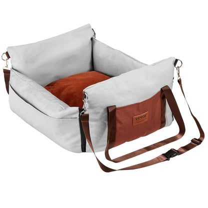 Dog Car Seat Booster with Safety Leash | Grey (2)