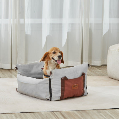 Dog Car Seat Booster with Safety Leash | Grey (2)