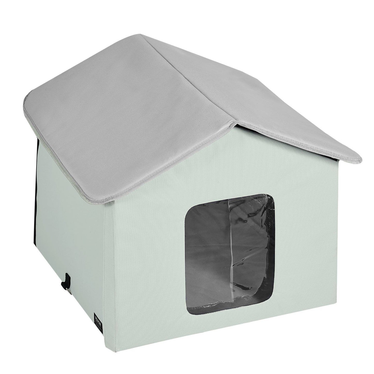 Heated Outdoor Cat House with Adjustable Temperature Timer | Green
