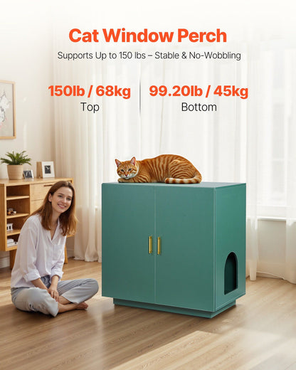 Hidden Cat Litter Box Enclosure | 80cm Wooden Cabinet Washroom