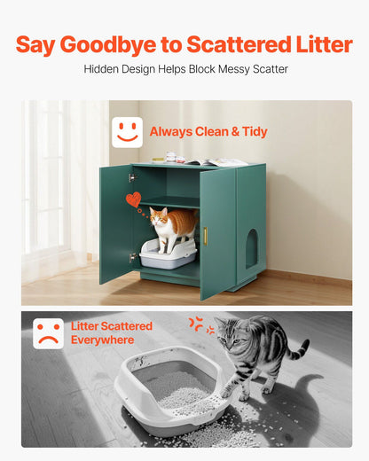 Hidden Cat Litter Box Enclosure | 80cm Wooden Cabinet Washroom