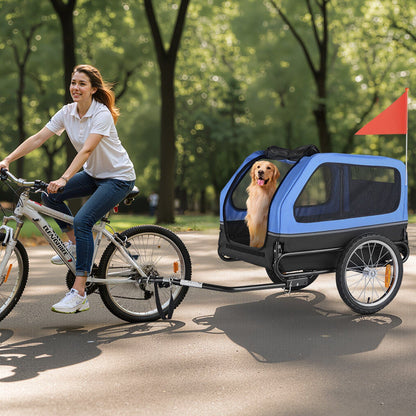 Dog Bike Trailer | 40KG Capacity | Pet Cart Bicycle Carrier with Leash