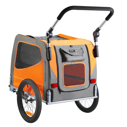 Dog Bike Trailer | 30KG Capacity | Orange/Gray