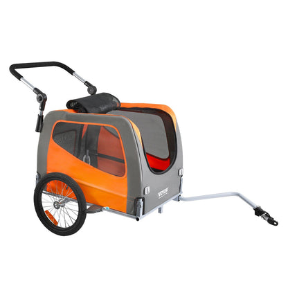 Dog Bike Trailer | 30KG Capacity | Orange/Gray