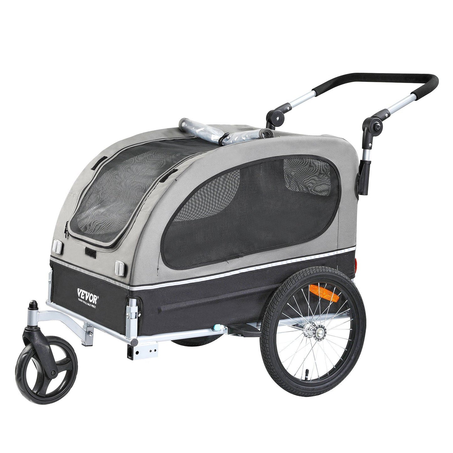 Dog Bike Trailer | 40KG Capacity | Black/Gray
