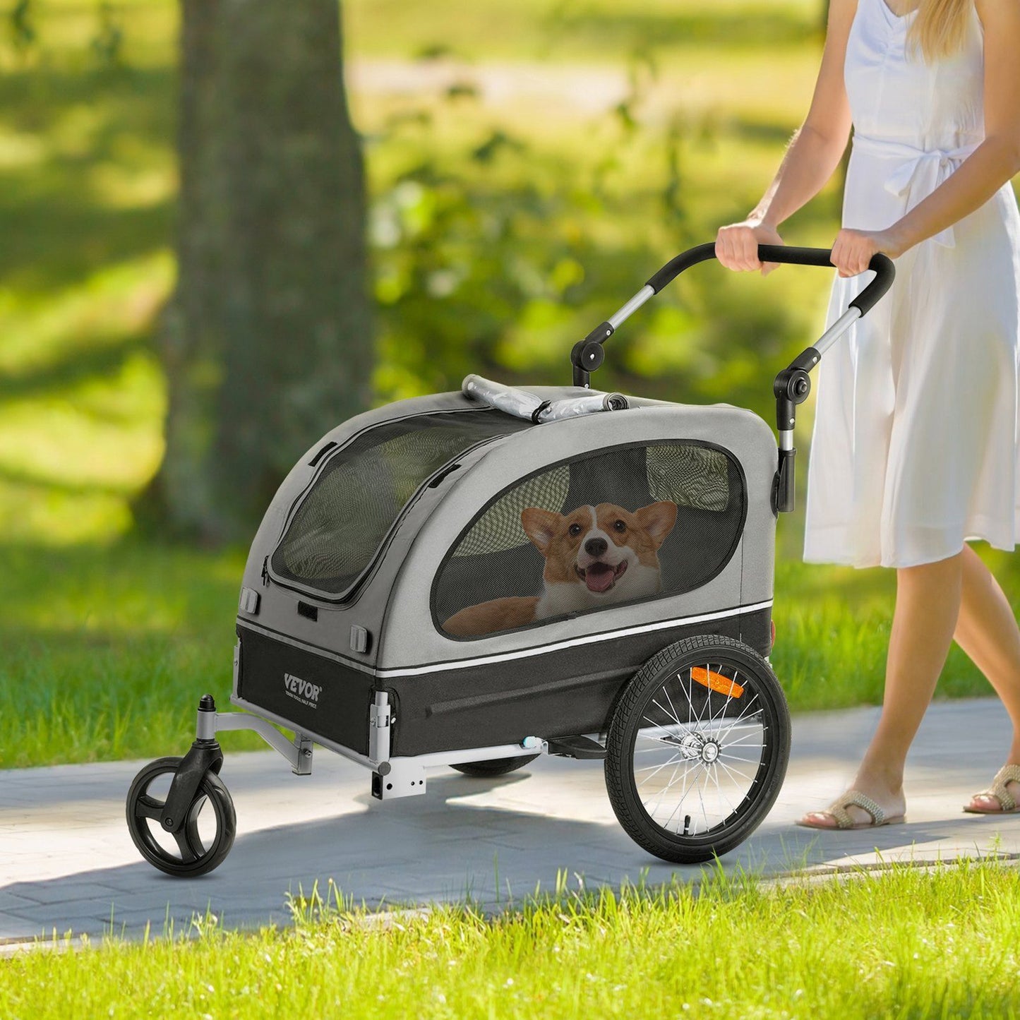 Dog Bike Trailer | 40KG Capacity | Black/Gray