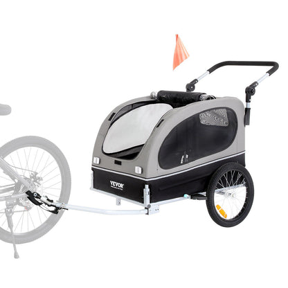 Dog Bike Trailer | 40KG Capacity | Black/Gray