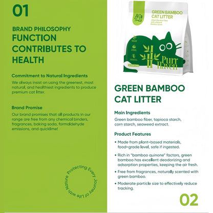 PurrHaven Bamboo Clumping Cat Litter | 7.5kg x 3 Pack | Dust Free