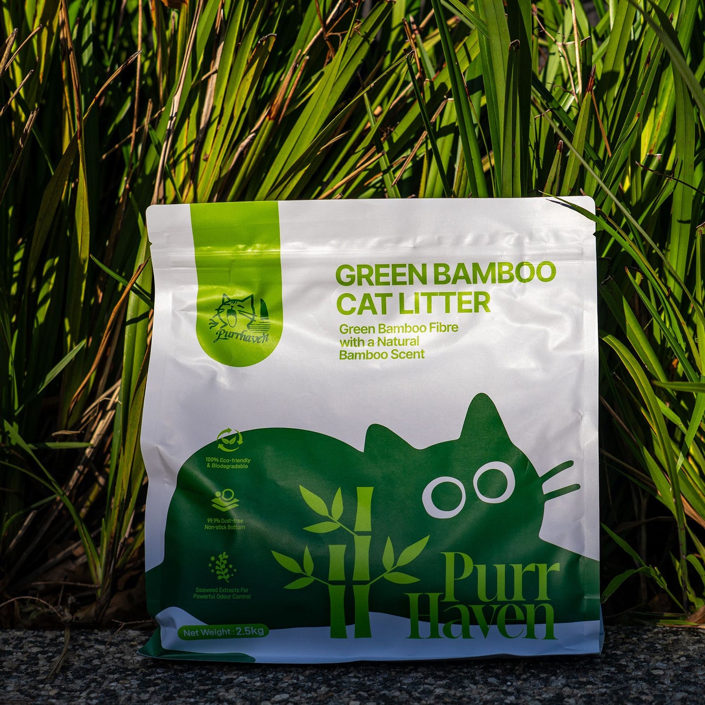 PurrHaven Bamboo Clumping Cat Litter | 7.5kg x 3 Pack | Dust Free