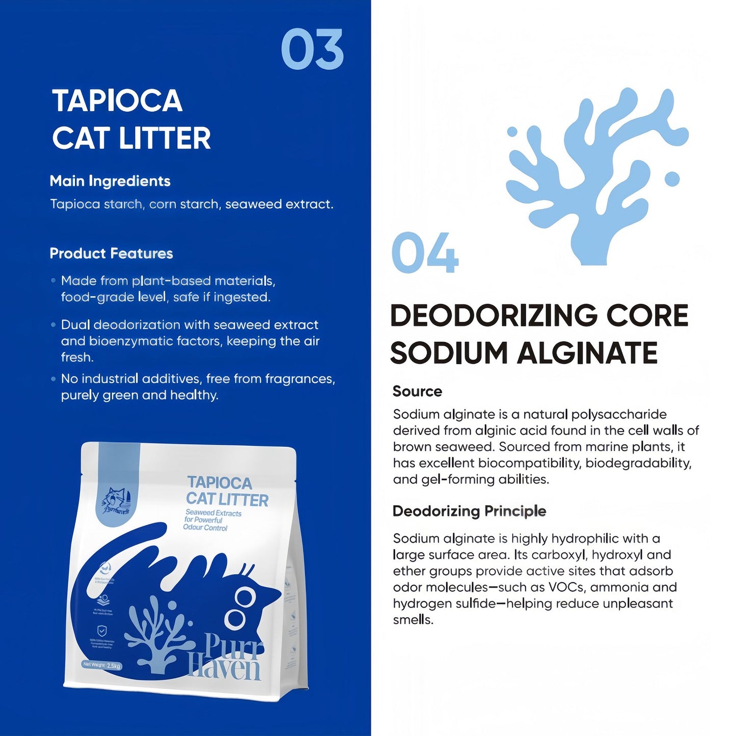 PurrHaven Tapioca Clumping Cat Litter | 7.5kg x 3 Pack | Multi-Cat