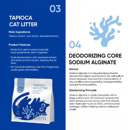 PurrHaven Tapioca Clumping Cat Litter | 7.5kg x 3 Pack | Multi-Cat