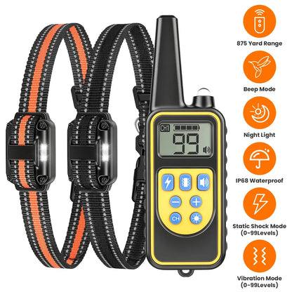 Dog Training Collar with Remote Rechargeable Dog Training Collar IP68 Waterproof with 4 Training Modes 3 Channels for Me