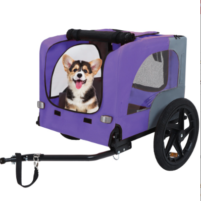 Utdoor Heavy Duty Collapsible Pet Bike Trailer With 16-Inch All Terrain Wheels & Universal Hitch Foldable Dog Cargo Carr