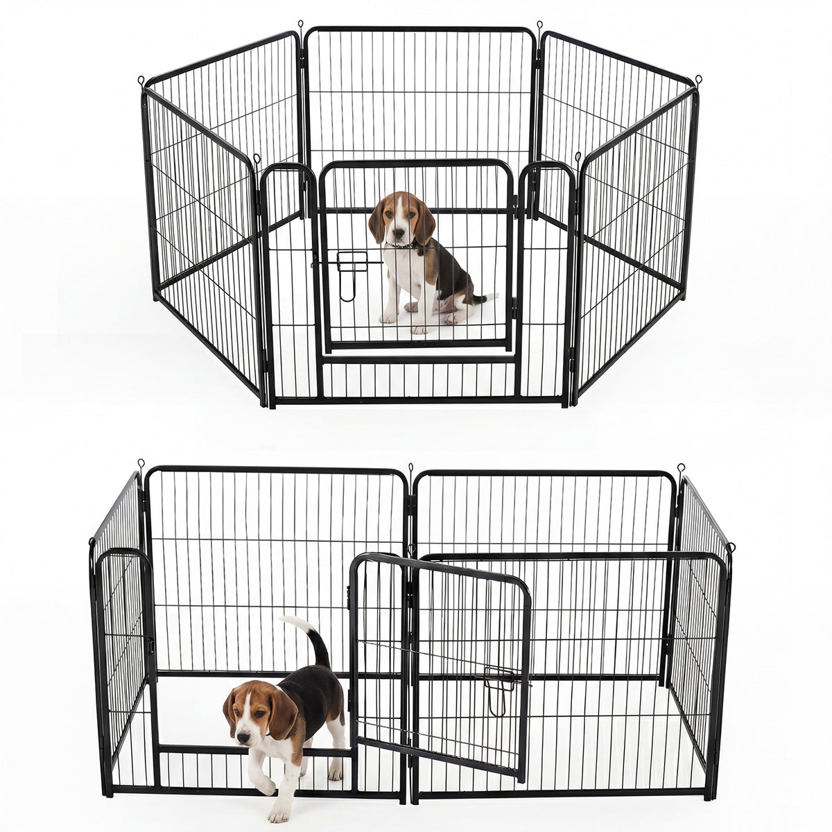 Metal Material, Foldable Pet Fence With A Door, Suitable For Small, Medium And Large-sized Dogs Outdoors
