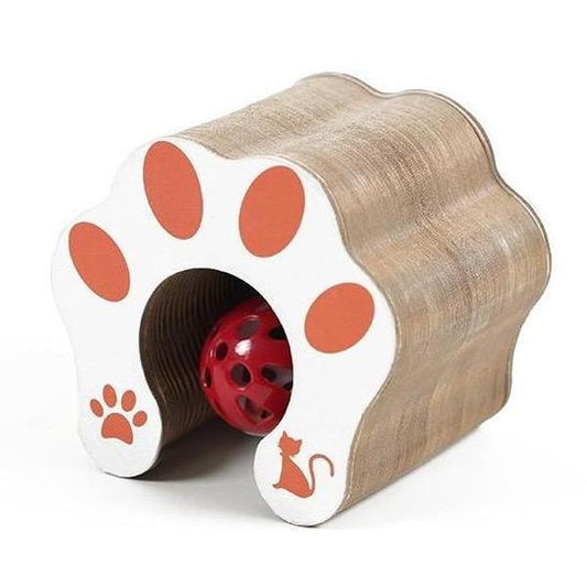 One-piece Cat Scratching Post, Accordion-style Folding Design, Wood Grain, Anti-scratch, Wear-resistant, Interactive Cat