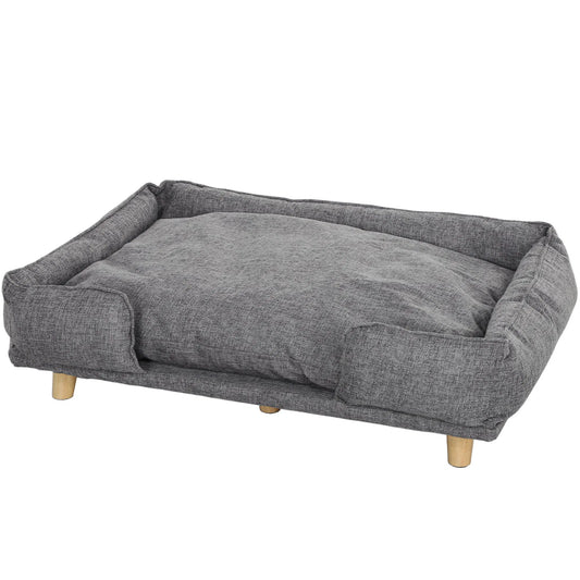 Washable Dog Sofa for Large Dogs, Elevated Pet Couch with Anti-slip Foot Pads, Dark Grey