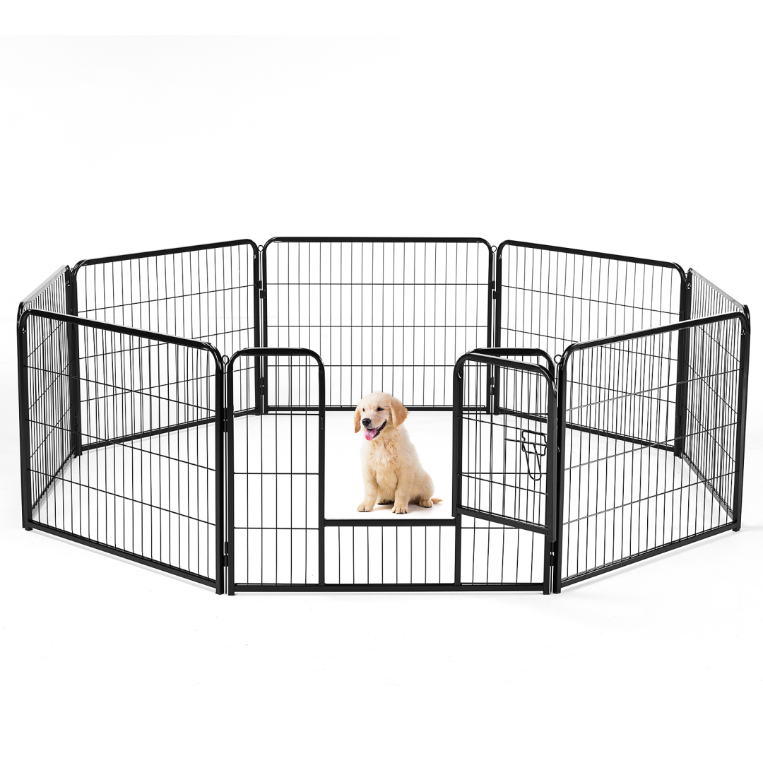 Dog Playpen Indoor Fence Height Metal Exercise Pen With Door Small Puppy-Medium-Large Dogs Animal Pet For Outdoor, Garde