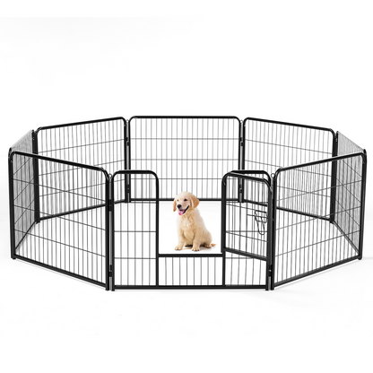 Dog Playpen Indoor Fence Height Metal Exercise Pen With Door Small Puppy-Medium-Large Dogs Animal Pet For Outdoor, Garde