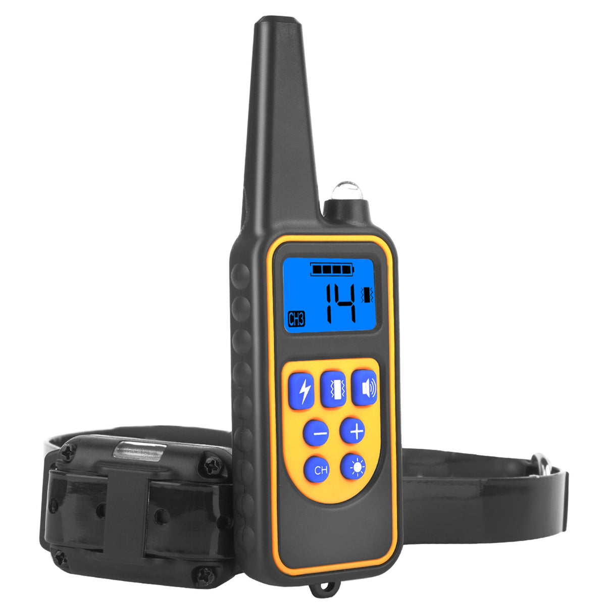 1Pc Dog Training Collar With Remote IP67 Waterproof Pet Trainer 300mAh Rechargeable 875 Yard Remote Control 4 Modes Adju