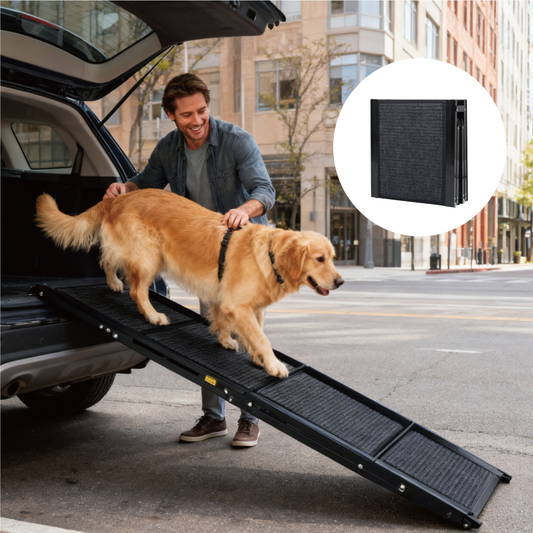 Dog Ramp For Car 71inch Long & 19.3inch Wide Portable Dog Ramps For Large Dogs With Non-Slip Rug Surface Dog Car Ramp Fo