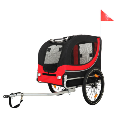 Large Folding Bike Trailer For Dogs 120LB Capacity All-Terrain Pet Carrier, Durable Steel Frame For Cycling, Jogging, Ca