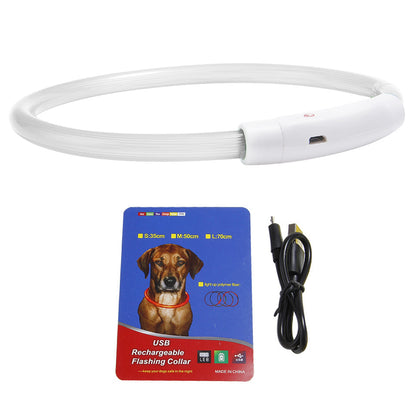 1Pc USB Rechargeable LED Dog Collar Multi Color Lighting Dog Safety Collar Cuttable Length Glow Dog Collar For Small Med