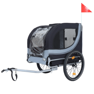 Large Folding Bike Trailer For Dogs 120LB Capacity All-Terrain Pet Carrier, Durable Steel Frame For Cycling, Jogging, Ca