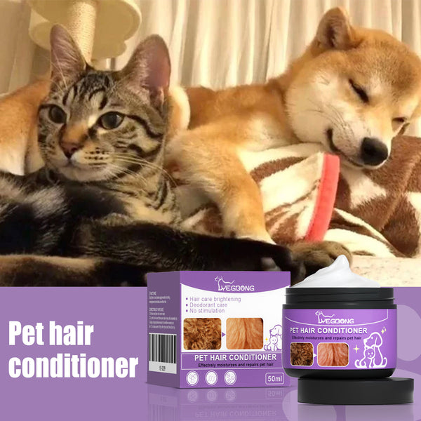 Pet Hair Conditioner For Dogs Cats, Moisturizing Detangling Pet Coat Conditioner, Anti Static, Softens & Brightens Fur, 
