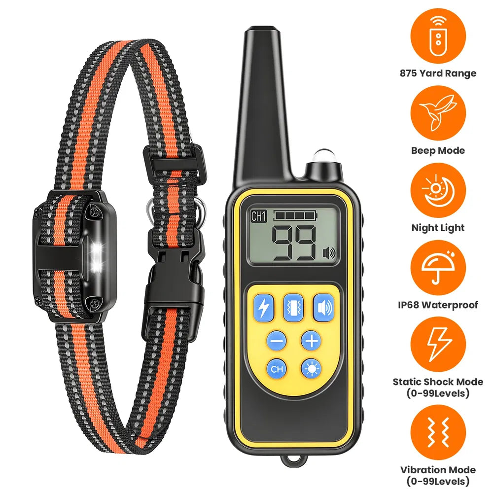 Dog Training Collar with Remote Rechargeable Dog Training Collar IP68 Waterproof with 4 Training Modes 3 Channels for Me