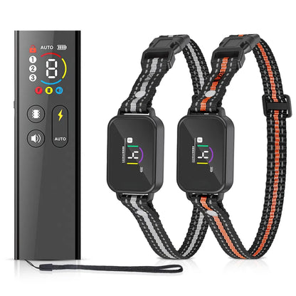 2-in-1 Dog Shock and Bark Collar Dog Training Collar with Remote 1/2/3 Collars(Options) Rechargeable IP68 Waterproof wit